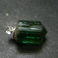 Gem Green Tourmaline Crystal Silver Pendant From Brazil - 1.0" - 4.52 Grams