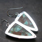 Chrysocola Silver Earrings From Arizona, USA - 1.9" - 13.88 Grams
