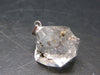 Fine Natural Herkimer Diamond Silver Pendant From New York - 0.9" - 3.79 Grams