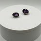 Classic Amethyst Stud Earrings – Sterling Silver – Oval Cut Gemstones - Weight 7.13