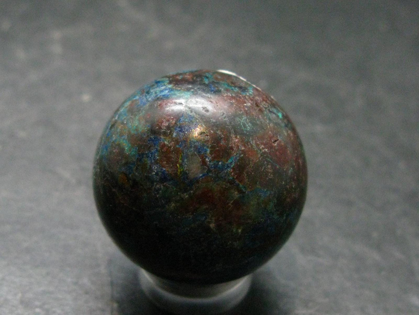 Quantum Quattro Sphere - Malachite Shattuckite Chrysocola Dioptase - 1.1" - 31.88 Grams