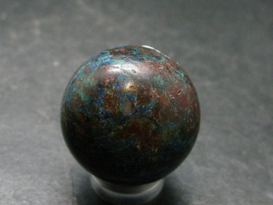 Quantum Quattro Sphere - Malachite Shattuckite Chrysocola Dioptase - 1.1" - 31.88 Grams