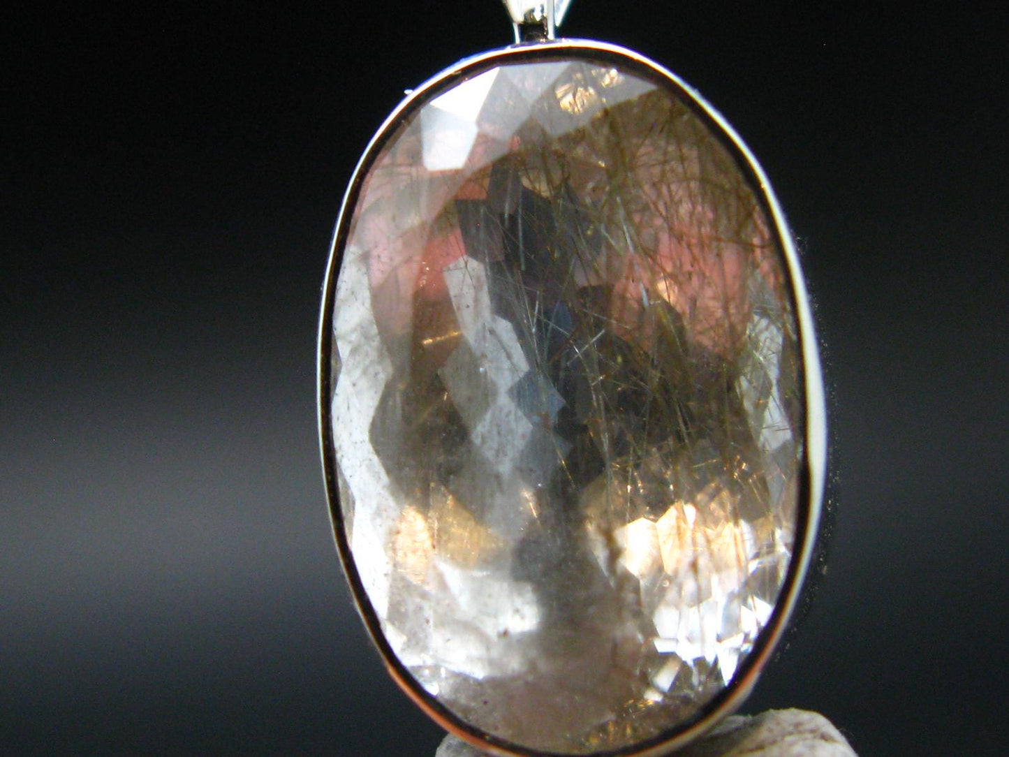 Gem Phenakite Phenacite Facetted Pendant from Madagascar - 4.92 Grams - 1.1"