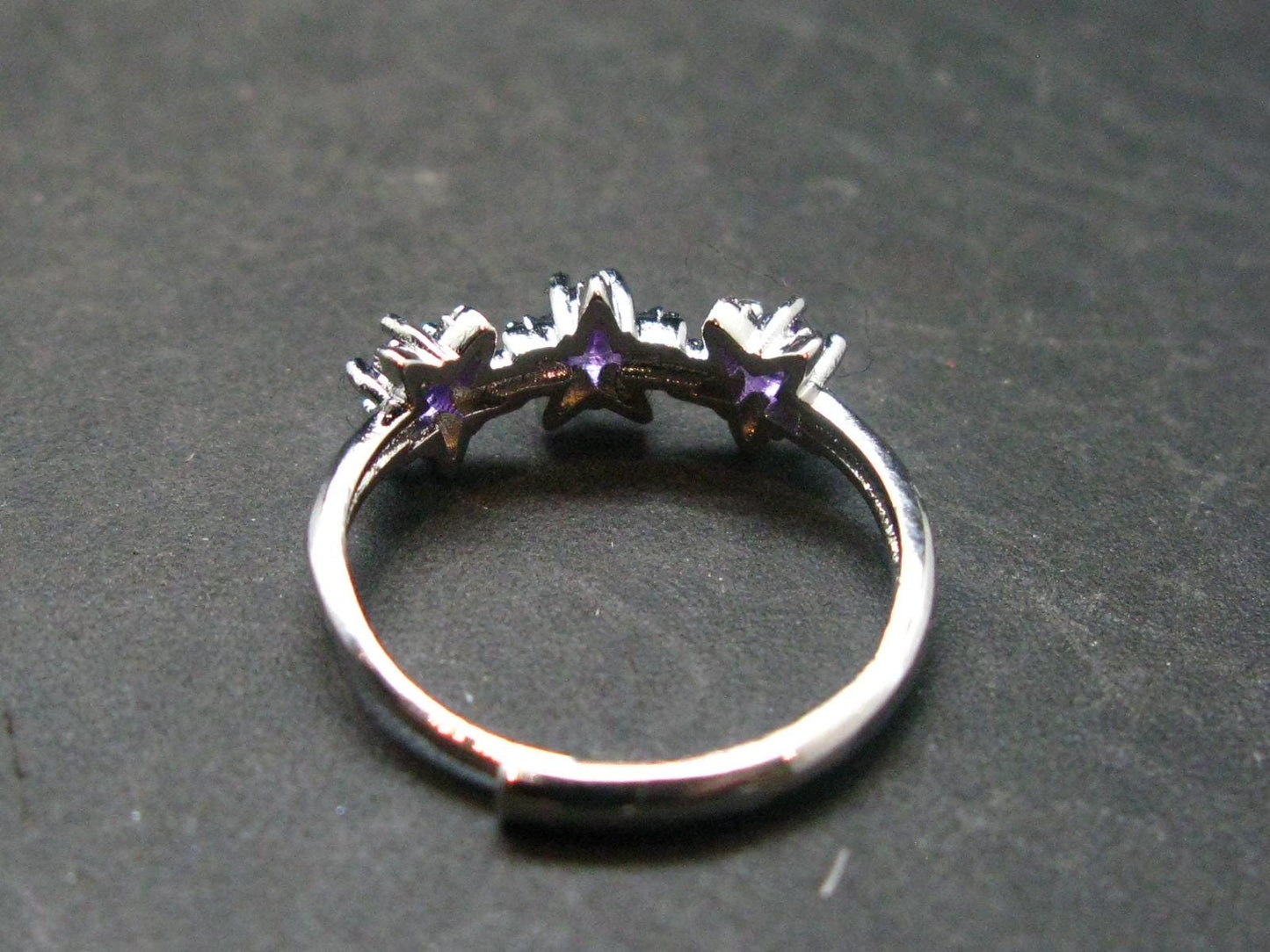 Natural Faceted Rich Purple Color Amethyst Ring - 1.55 Grams - Size adjustable