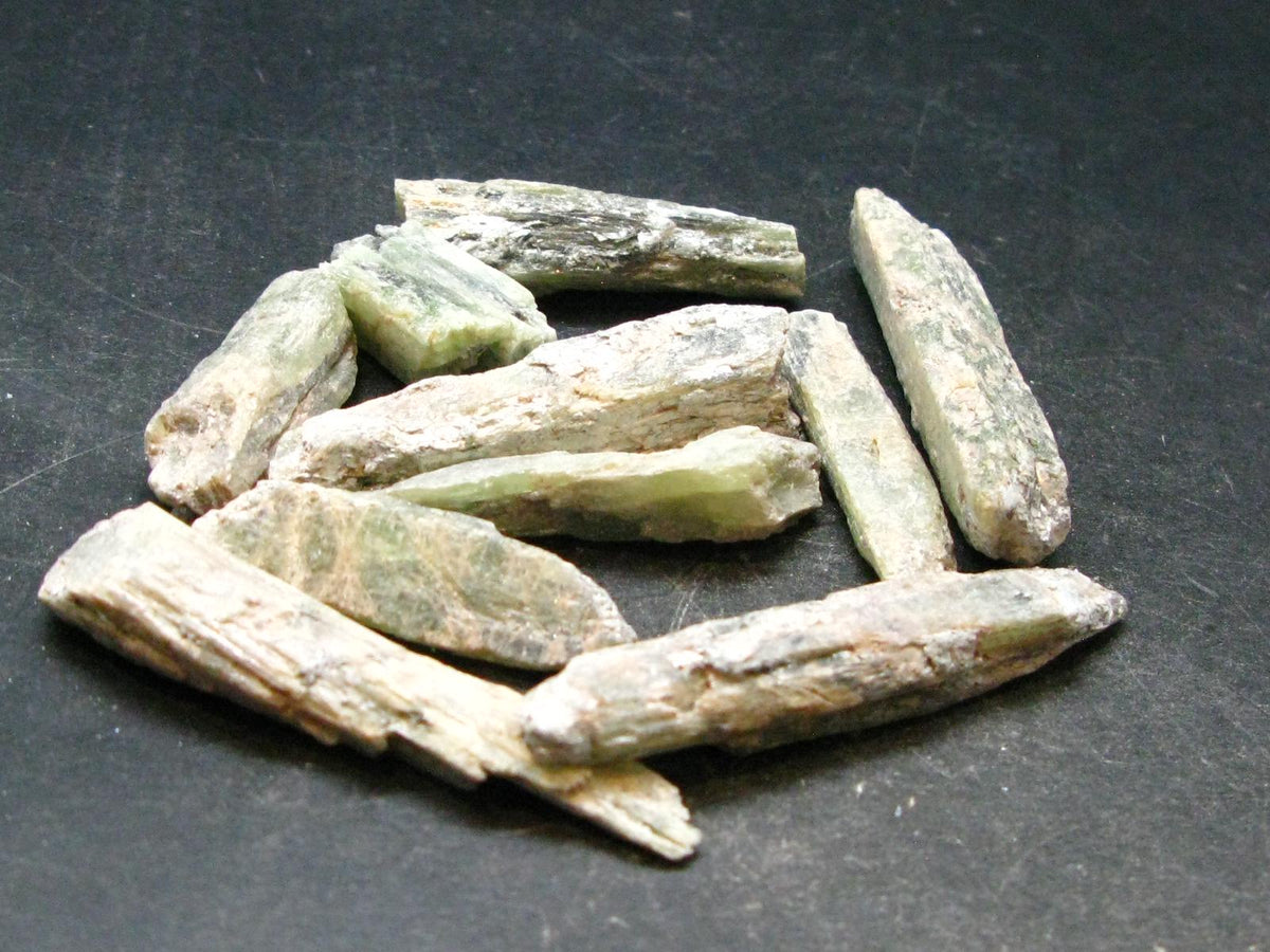 Lot of 10 Green Kyanite Crystals From Brazil - 77.91 Grams