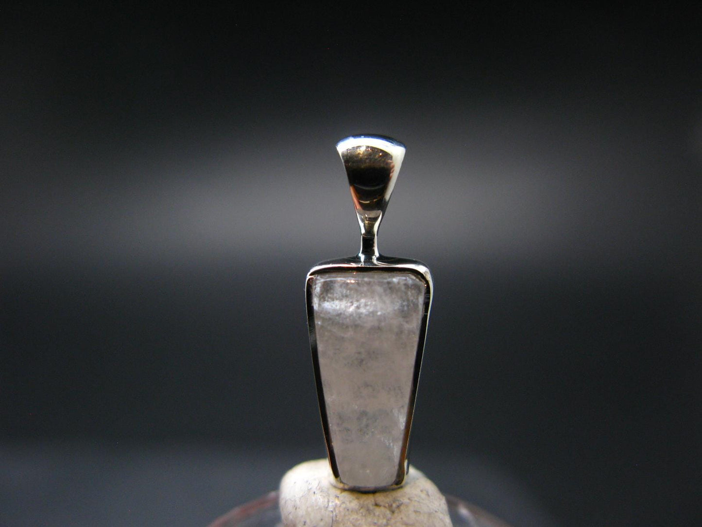 Raw Rare Natrolite Crystal Silver Pendant From Russia - 0.7" - 1.28 Grams