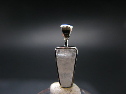 Raw Rare Natrolite Crystal Silver Pendant From Russia - 0.7" - 1.28 Grams