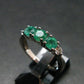 Emerald Crystal Silver Ring from Colombia - 1.21 Carats - Size 7