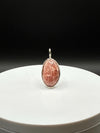 Natural Rhodochrosite Oval Pendant in Sterling Silver | Pink Crystal Necklace Charm| Jewelry Gift