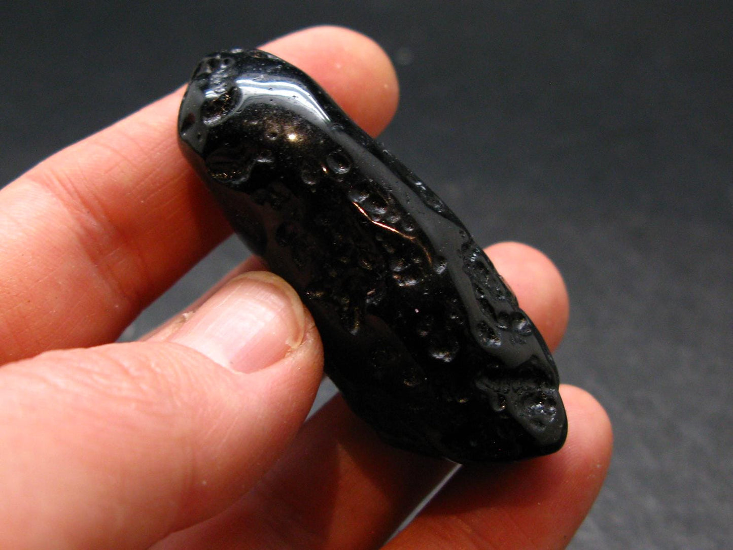 Rare Large Black Tibetan Tektite Tumbled Stone from Tibet - 2.0" - 24.39 Grams
