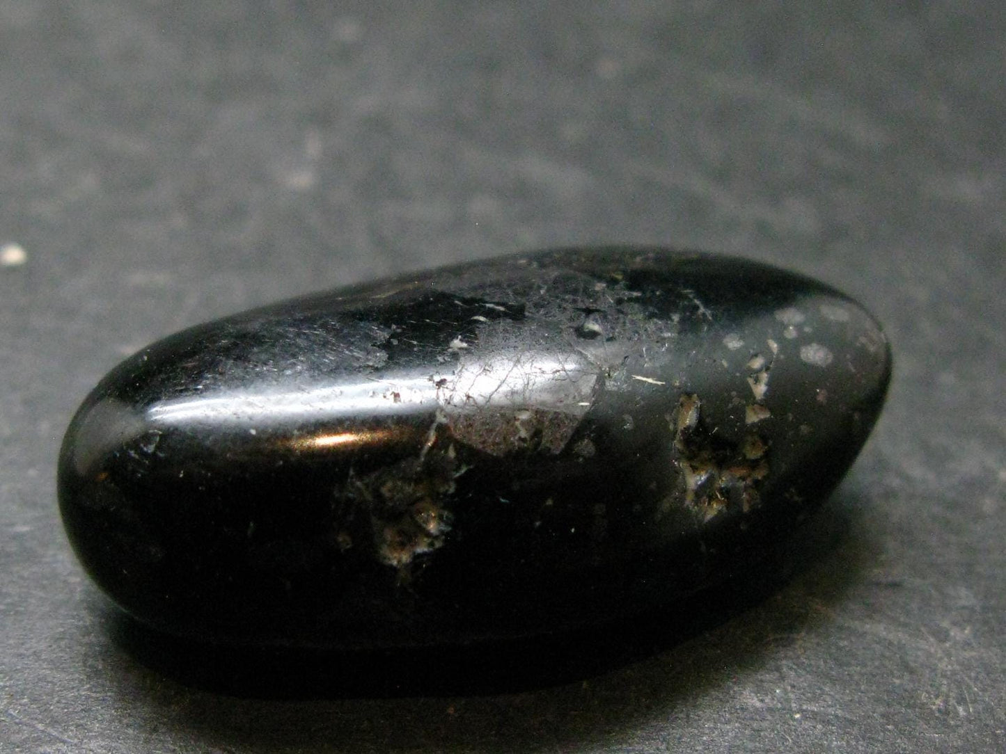 Rare Nuumite Nuummite Tumbled Stone From Greenland - 13.71 Grams - 1.3"