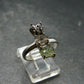 Moldavite Herkimer Meteorite Sterling Silver Ring From Czech Republic - Size 7 - 3.08 Grams