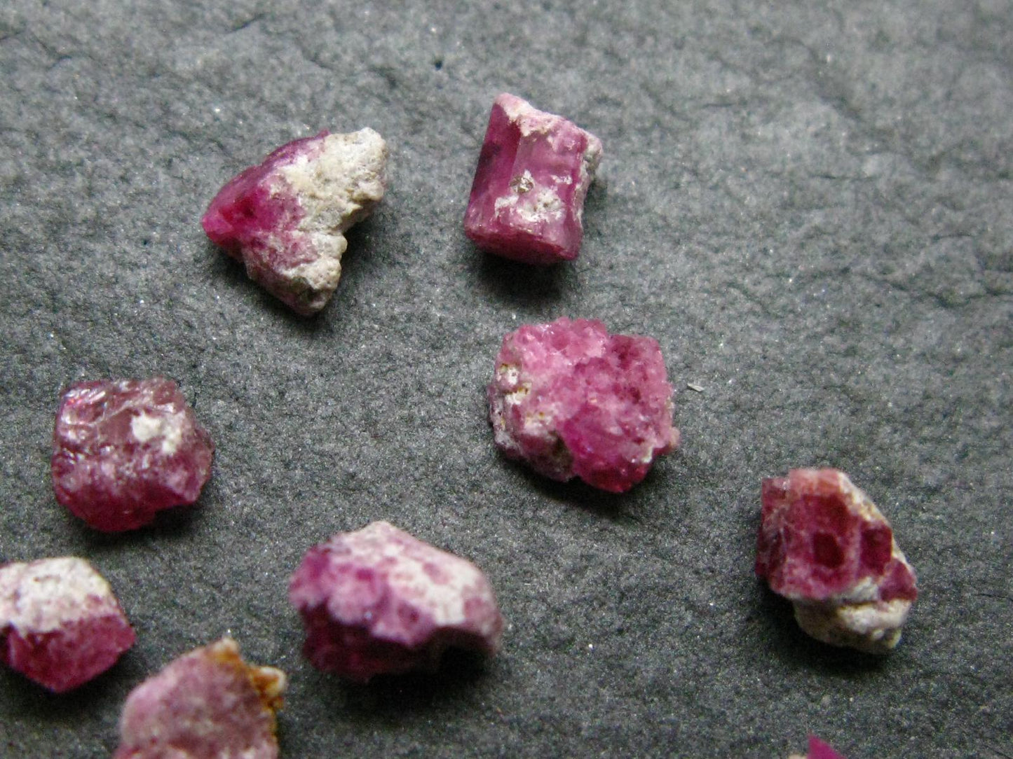 Nice Lot of 10 Bixbite Red Emerald Beryl Crystals From Utah USA - 5.24 Carats
