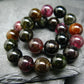 Watermelon Bicolor Tourmaline Genuine Bracelet ~ 7 Inches ~ 9mm Round Beads