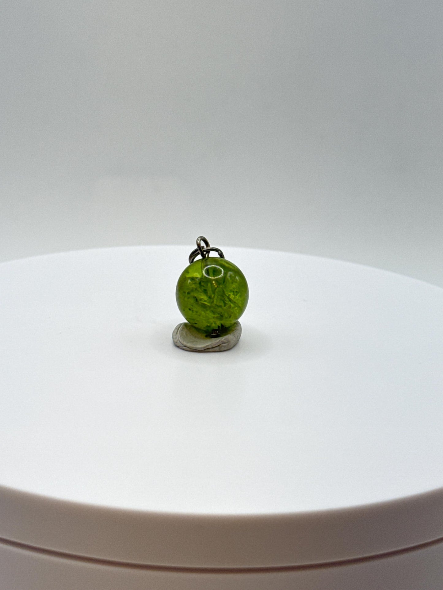 Peridot Sphere Pendant | Sterling Silver August Birthstone Charm
