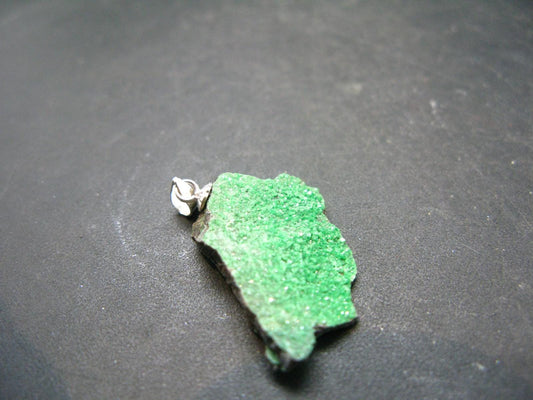 Uvarovite (Green Chromium Garnet) Cluster Silver Pendant From Russia - 1.2" - 3.50 Grams