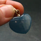 Lemurian Aquatine Blue Calcite Silver Heart Pendant from Argentina - 1.1" - 6.64 Grams