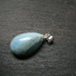 Rare Blue Larimar Pectolite Silver Pendant From Dominican Republic - 0.9"