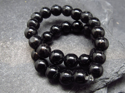 Black Tourmaline Genuine Bracelet ~ 7 Inches ~ 6mm Round Beads