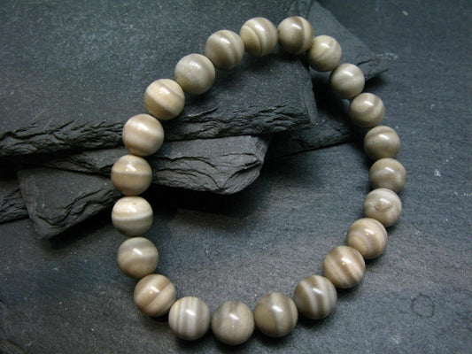Flint Genuine Bracelet ~ 7 Inches ~ 8mm Round Beads