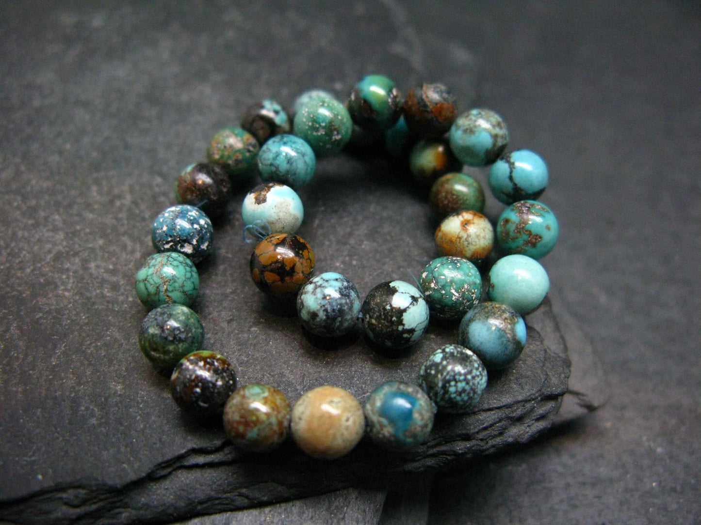 Turquoise Genuine Untreated Bracelet ~ 7 Inches ~ 6mm Round Beads