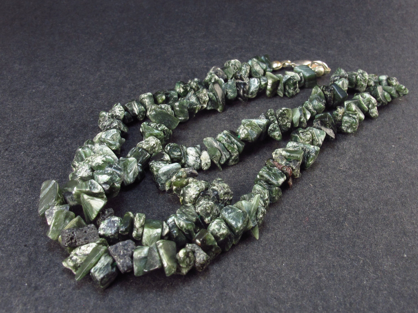 Lot of 3 Seraphinite Clinochlore Angels Wings Necklaces From Russia - 18"