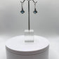 Swiss Blue Topaz Drop Earrings in Geometric Silver Frame - Weight 3.61 Grams