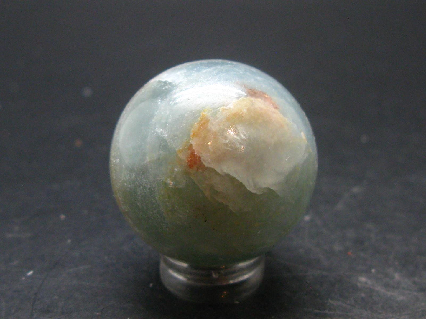 Stunning Lemurian Aquatine Blue Calcite Ball Sphere From Argentina - 1.1" - 37.34 Grams