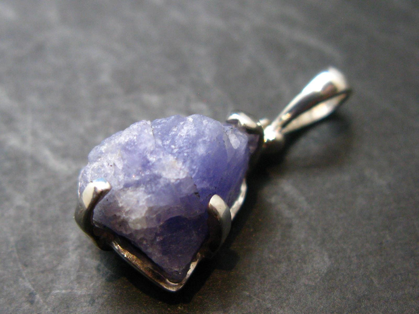 Rare Raw Hackmanite Silver Pendant from Afghanistan - 1.0" - 3.63 Grams