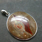 Fire Opal Sterling Silver Pendant From Mexico - 1.4" - 5.68 Grams