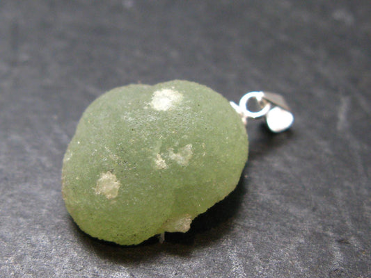 Very nice Prehnite Silver Pendant from Mali - 1.0"