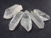Set of 5 Natural Clear Quartz Crystal Pendants From Brazil