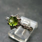 Natural Faceted Peridot Olivine Sterling Silver Ring - 3.10 Grams - Size 6.5