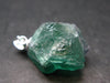 Rare!! Emerald Green Fluorite Crystal Silver Pendant From UK - 5.53 Grams - 0.9"
