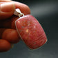 Thulite Silver Plated Pendant From Norway - 1.7" - 7.50 Grams