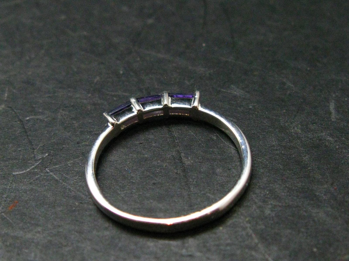 Natural Rich Purple Color Amethyst Sterling Silver Ring - 1.55 Grams - Size 8