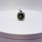 Green Helenite Cushion Cut Halo Pendant – Sterling Silver Statement Gemstone Necklace Pendant