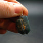 Unpolished Terminated Neon Blue Apatite Silver Pendant From Brazil - 2.6" - 10.49 Grams