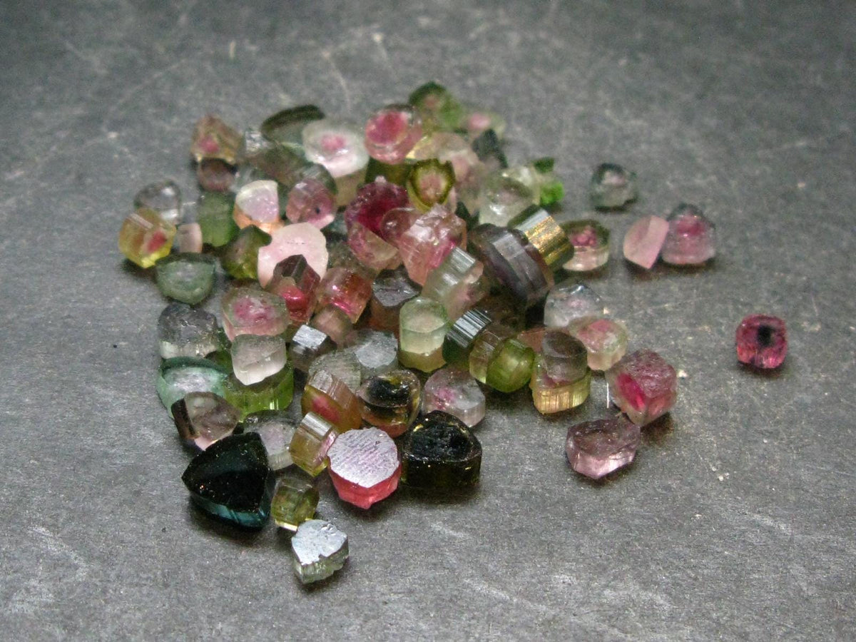 Lot of 100 Watermelon Tourmaline Crystal Slices From Brazil - 92.40 Carats