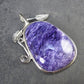 Rare High-Quality Charoite Pendant in SS From Russia - 1.7" - 12.9 Grams