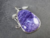 Rare High-Quality Charoite Pendant in SS From Russia - 1.7" - 12.9 Grams