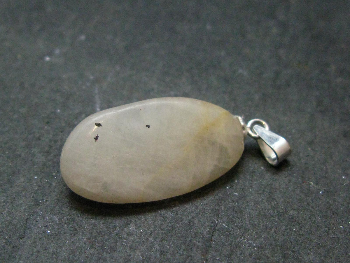 Very Rare White Cryolite 925 Silver Pendant from Greenland - 1.2" - 3.25 Grams