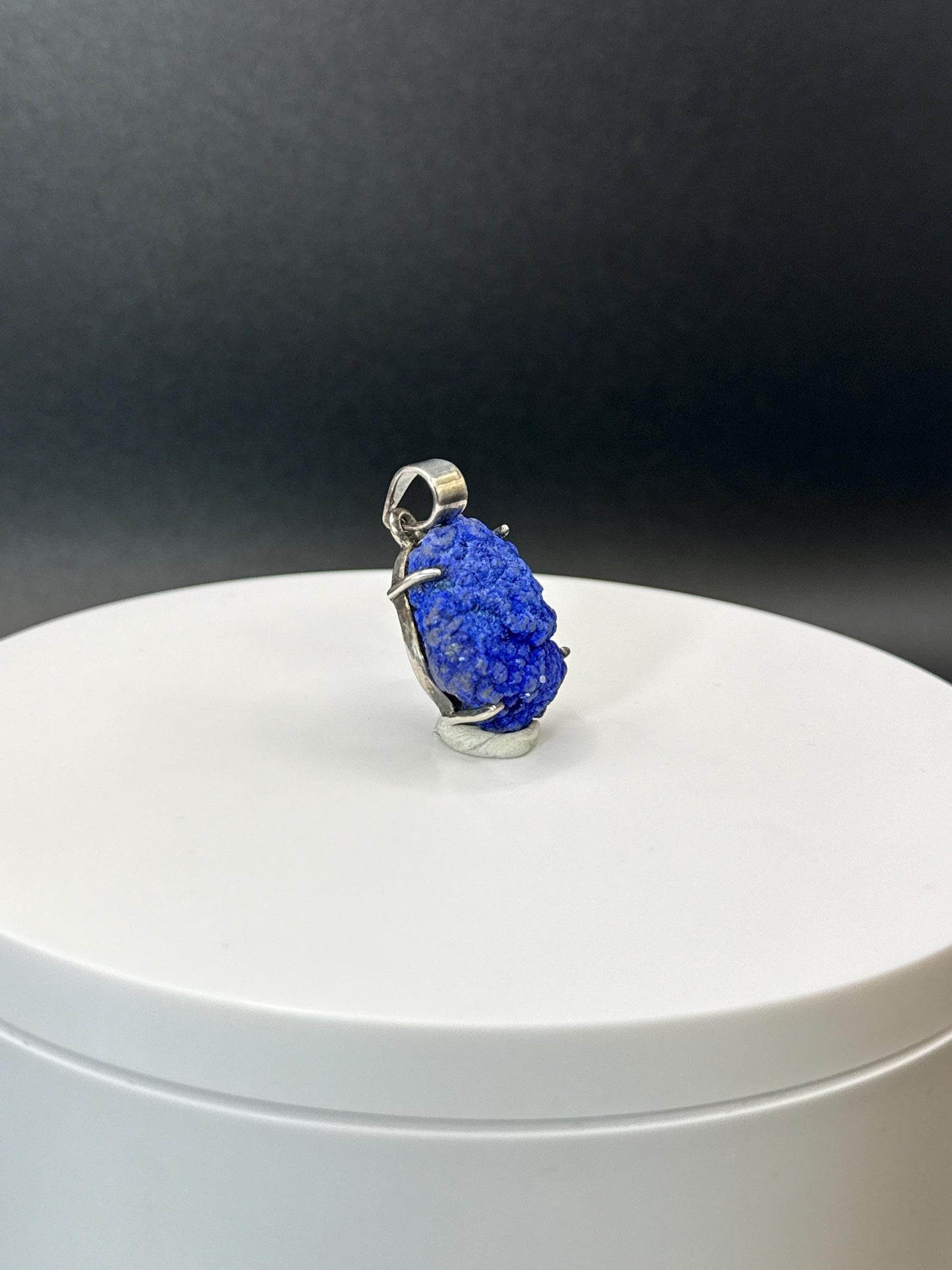 Raw Azurite Silver Pendant | Deep Blue Crystal Necklace | Natural Stone Jewelry