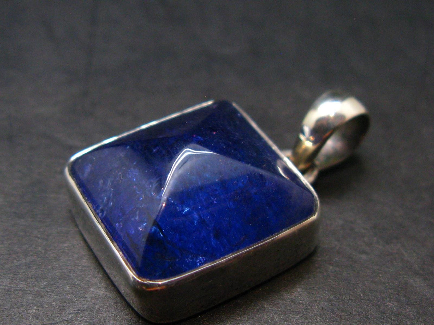 Large Gemmy Natural Faceted Tanzanite Zoisite Sterling Silver Pendant from Tanzania - 1.1'' - 8.75 Grams