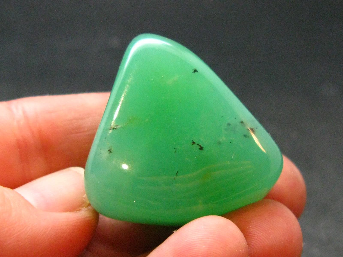 Rich Green Chrysoprase Tumbled Stone From Australia - 1.2" - 22.15 Grams
