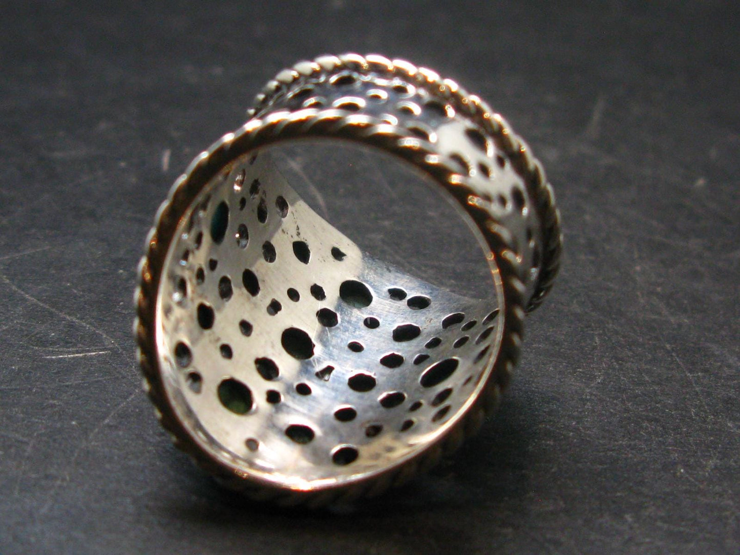 Genuine Turquoise Sterling Silver Ring - 9.48 Grams - Size 9.25