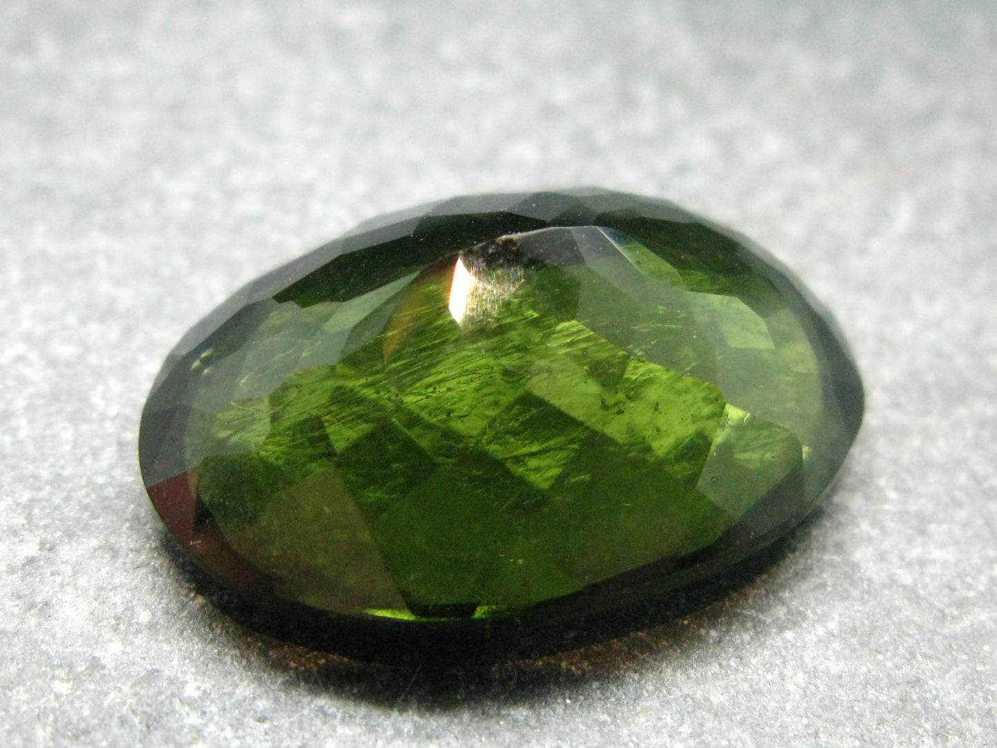 Moldavite Tektite Gem Cut Facetted Stone from Czech Republic - 19.50 Carats - 23x17mm