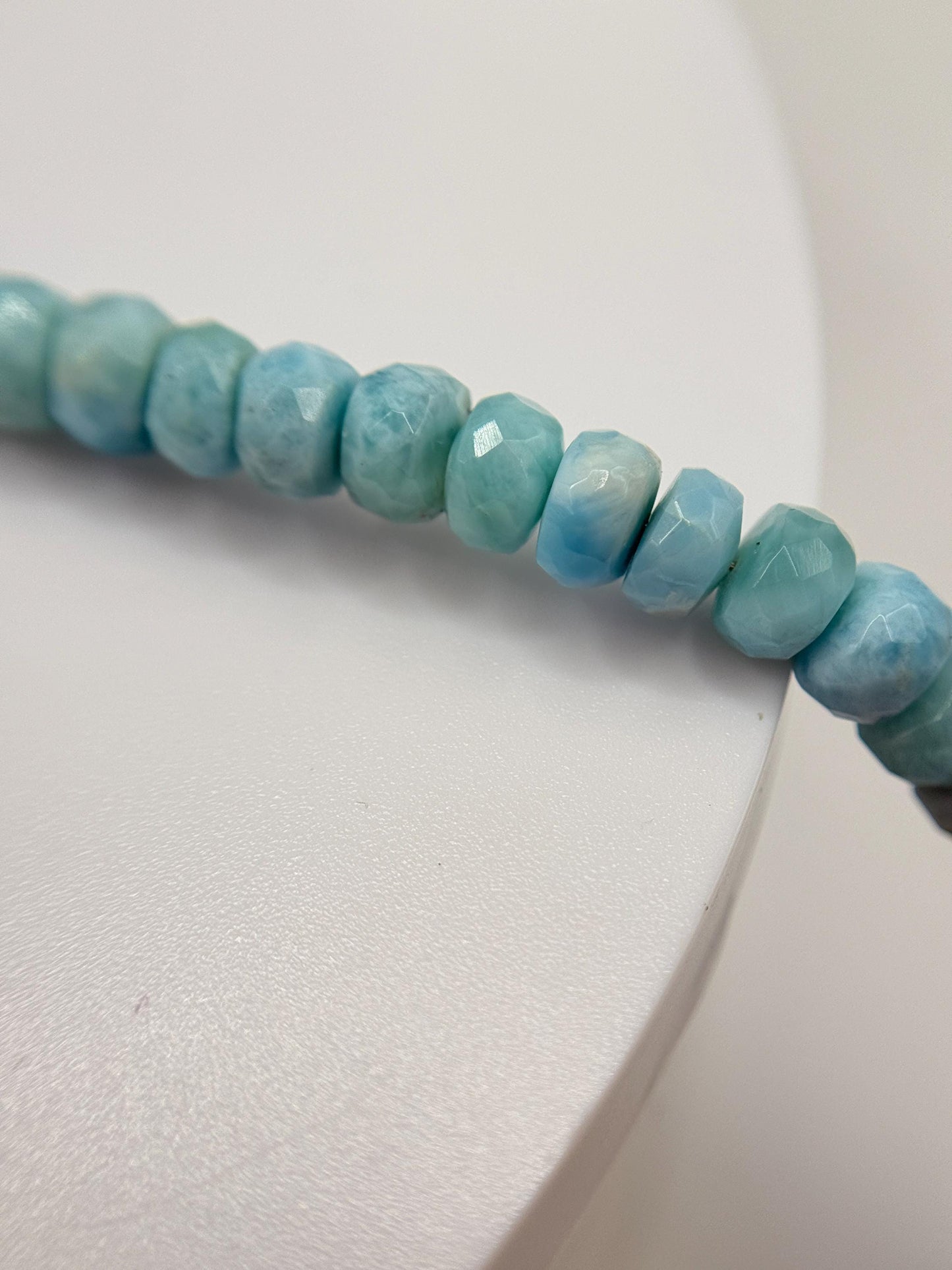 Blue Larimar Bead Necklace Natural Gemstone Necklace Ocean Style Jewelry Gift