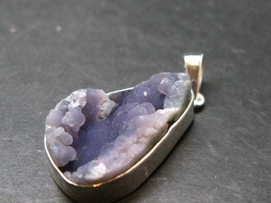 Purple Grape Agate Cluster Silver Pendant From Indonesia - 1.7" - 9.22 Grams