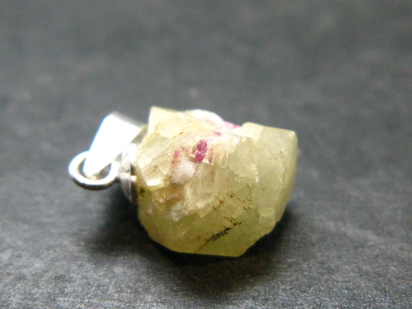 Rhodizite Rhodozite Crystal Silver Pendant from Madagascar - 0.7" - 1.20 Grams